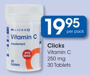 Clicks Vitamin C 250mg 30 Tablets-Per Pack