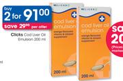 Clicks Cod Liver Oil Emulsion-2 x 200ml