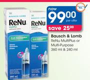 Bausch & Lomb ReNu Multi Plus Or Multi Purpose-360ml & 240ml