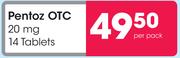 Pentoz OTC 20mg 14 Tablets-Per Pack