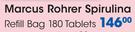Marcus Rohrer Spirulina Refill Bag-180 Tablets
