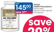 Solal Health Prescriptions All You Need Women Or Men Age 50+-90 Capsules