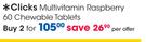 Clicks Multivitamin Raspberry 60 Chewable Tablets-2's