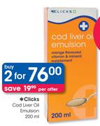 Clicks Cod Liver Oil Emulsion-2x200ml
