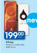 Twisp Peach Or Cafe Latte Refill-20ml Each