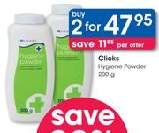 Clicks Hygiene Powder-2x200g