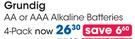 Grundig AA Or AAA Alkaline Batteries-4's Per Pack