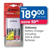 Safeway Battery Charger Including 2AA & 2AAA Batteries-Per Pack