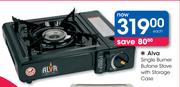 Alva Single Burner Butane Stove With Storage Case-Each