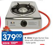Alva Single Burner Gas Stove With Attachment-Each