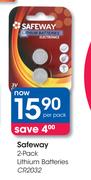 Safeway 2-Pack Lithium Batteries CR2032-Per Pack