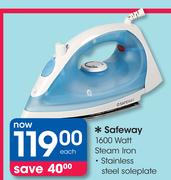 Safeway 1600 Watt Stainless Steel Soleplate Steam Iron