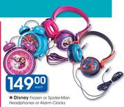 Disney Frozen Or Spider-Man Headphones Or Alarm Clocks-Each