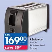 Safeway 2-Slice Stainless Steel Toaster-Each