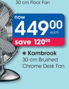 Kambrook 30cm Brushed Chrome Desk Fan-Each