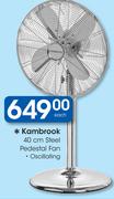 Kambrook 40cm Steel Oscillating Pedestal Fan-Each 