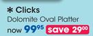 Clicks Dolomite Oval Platter-Each