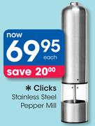Clicks Stainless Steel Pepper Mill-Each