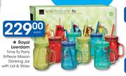 Royal Leerdam Time To Party 8 Piece Mason Drinking Jar With Lid & Straw-Each