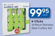 Clicks 16 Piece Stainless Steel Cutlery Set-Each