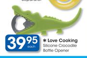 Love Cooking Silicone Crocodile Bottle Opener-Each