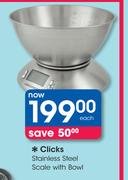 Clicks Stainless Steel Scale With Bowl-Each