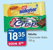 Nestle Chocolate Slabs-150g Each