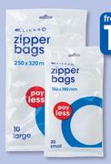 Clicks Zipper Bags 10 Large-Per Pack