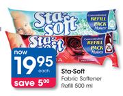 Sta-Soft Fabric Softener Refill-500ml Each