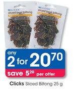 Clicks Sliced Biltong-2x25g