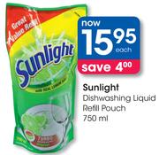 Sunlight Dishwashing Liquid Refill Pouch-750ml