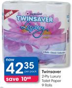 Twinsaver 2 Ply Luxury Toilet Paper 9 Rolls-Per Pack