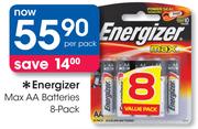 Energizer Max AA Batteries 8 Pack-Per Pack