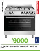 Ferre 5 Burner Full Gas S/Steel Stove 90 x 60 F9S50G2-HI 21-532
