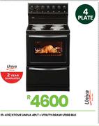 Univa 4 PLT + Utility Draw Blk Stove U116B 21-476