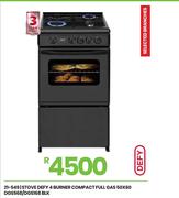Defy 4 Burner Compact Full Gas Blk Stove 50 x 60 DGS568/DGS168 21-549