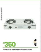 Alva 2 Burner S/Steel Gas Stove GCS04 21-518