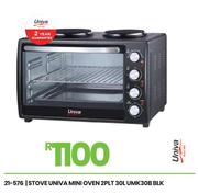 Univa 2 Plate Stove 30L Blk Mini Oven UMK30B 21-576