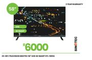 Sinotec 58" UHD 4K Smart Television STL-58S1U 23-381