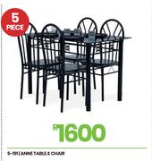 Anne 5 Piece Table & Chair 5-191