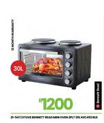 Bennett Read 30Ltr 2Plt Mini Oven Stove KEC402