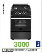 Ferre 4 Burner Compact Full Gas Stove 50 x 60 F5S40G2.FDI.B