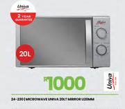 Univa 20Ltr Mirror MIcrowave U20MM