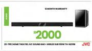 JVC Sound Bar + Wireless Sub 100W Home Theatre TH-N239B 23-799