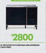Sayo 2 Door Base + Sink K/Unit MWBR840S (1 Box + Sink) 10-196