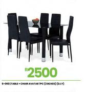 Avatar 7 Pc Table + Chair (3 Boxes (D.I.Y) 6-060