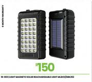 Magneto Solar Rechargeable Light ML2KS1/DBK252 18-003