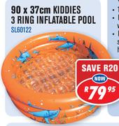 90x37cm Kiddies 3 Ring Inflatable Pool SL60122