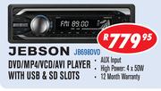 Jebson DVD/MP4/VCD/AVI Player with USB & SD Slots(JB698DVD)