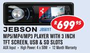 Jebson MP5/MP4/MP3 Player with 3 Inch TFT Screen,USB & SD Slots(JB5611T)